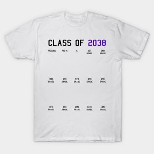 Class of 2038 Grow with Me Graduation First Day Handprints T-Shirt